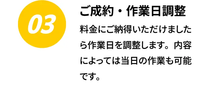 3.ご成約・作業日調整